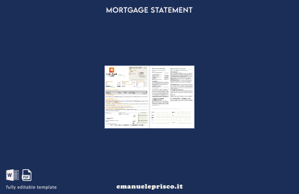 estratto conto mutuo bancario Uganda Cairo stile verificato nei formati Word e P